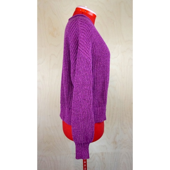 GAP "Shaker-Stitch Pocket Sweater" in "Hollyhock Purple" - Picture 3 of 7